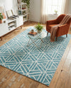 Garden Maze Retreat Collection Area Rug -  Topiarytrail Rectangle Blue  lifestyle 45