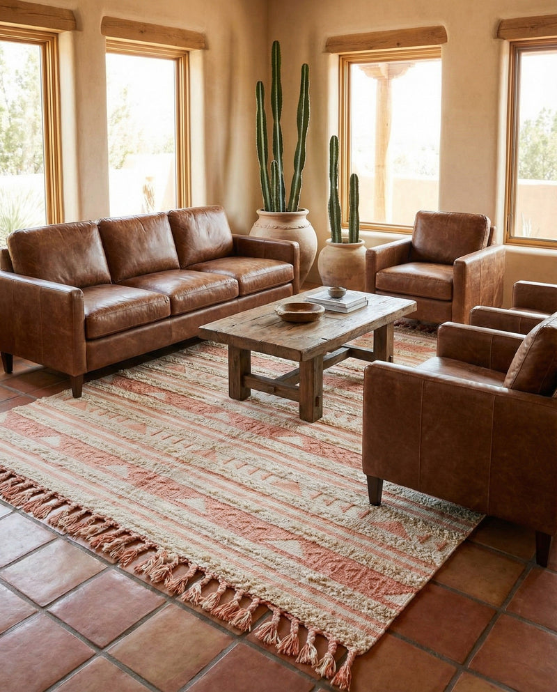 Sonoran Collection Area Rug - Montezuma Rectangle Baby Pink  lifestyle 29