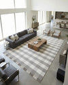 Sustainable Grid Indoor-Outdoor Oasis Collection Area Rug - Savannah Rectangle Gray  lifestyle 58