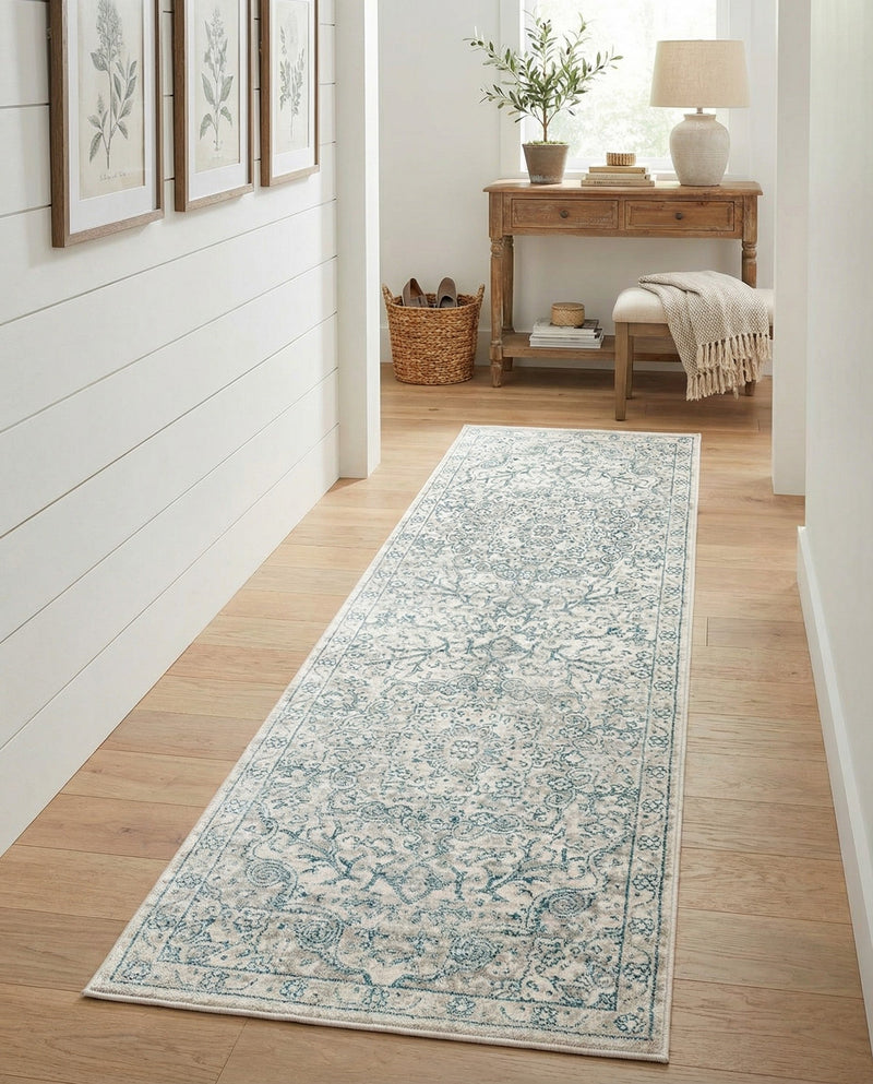 Coastal Haven Collection Area Rug - Seabreeze (Gray) Runner Gray  lifestyle 73