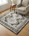 Savannah Elegance Collection Area Rug -  Tybee (Gray) Square Gray  lifestyle 68