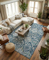 Savannah Elegance Collection Area Rug -  Forsyth Rectangle Navy Blue  lifestyle 42