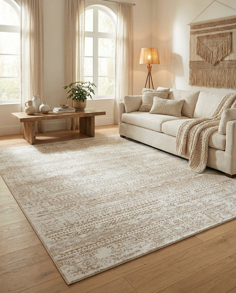 Sanctuary Retreat Collection Area Rug -  Refuge Rectangle Snow White  lifestyle 11