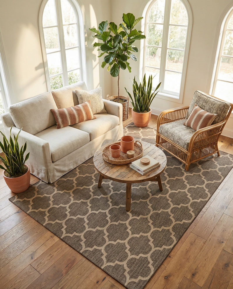 Sahara Sands Collection Area Rug -  Dahshur Rectangle Brown  lifestyle 29