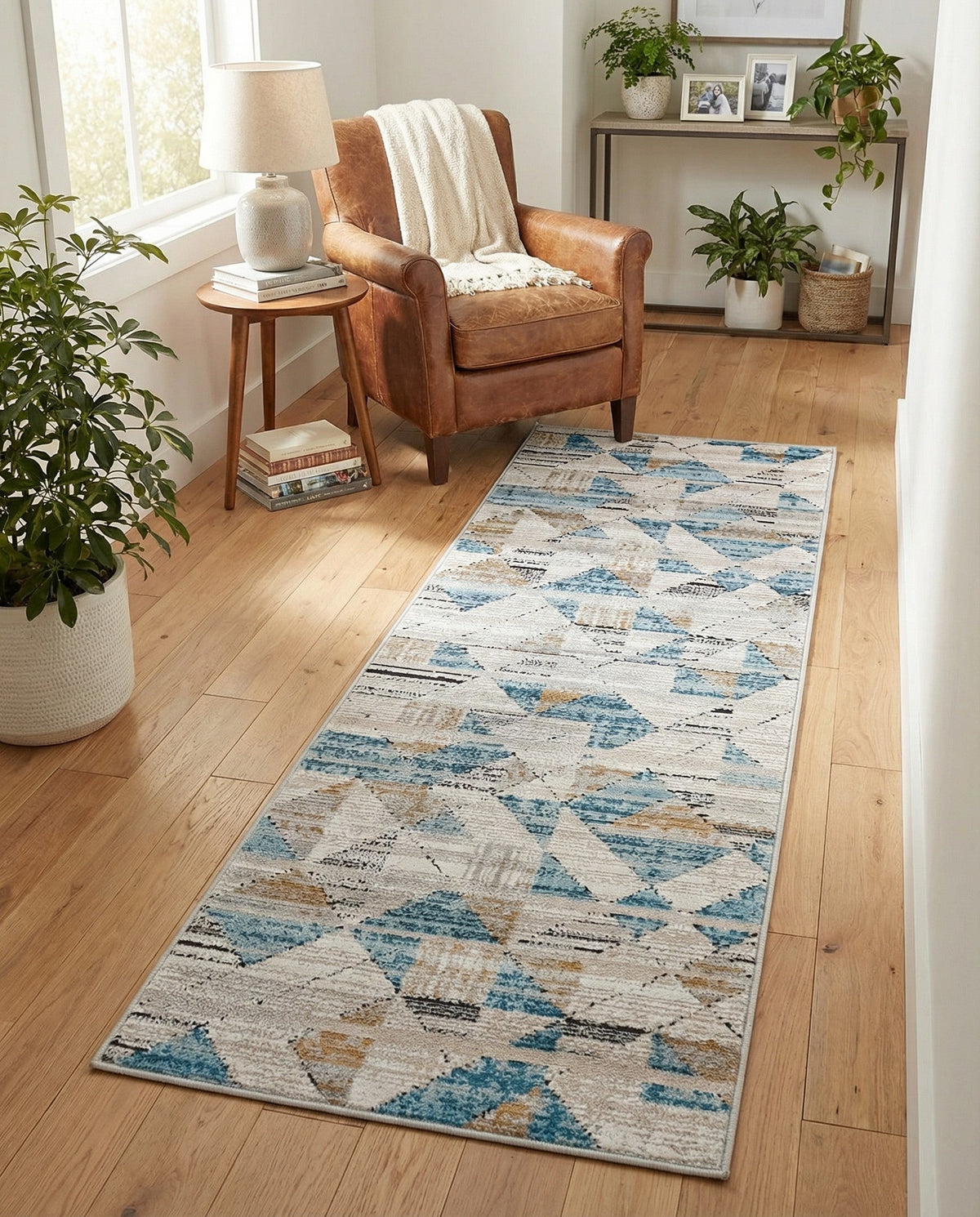 Dresden Elegance Collection Area Rug - Meissen Runner Blue  lifestyle 49
