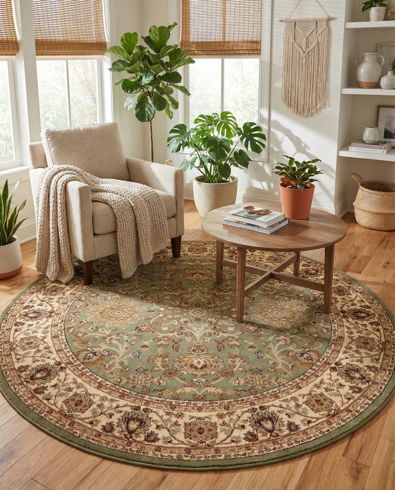 Jaipur Elegance Collection Area Rug -  City Round Light Green  lifestyle 68