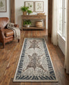Savannah Sojourn Collection Area Rug -  Masai Runner Gray and Ivory  lifestyle 64