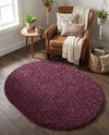 Plush Oasis Collection Area Rug - Serenity (Eggplant Purple) Oval Eggplant Purple  lifestyle 73
