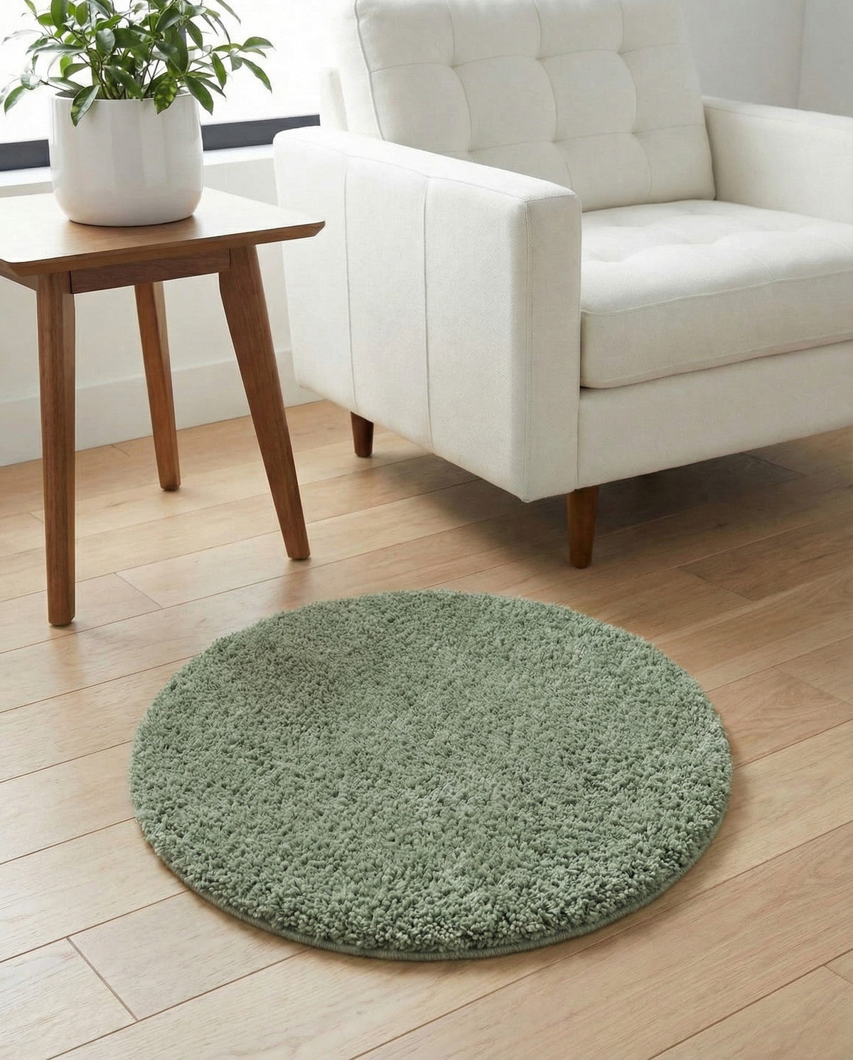 Alpine Plush Collection Area Rug -  Cortina (Sage) Round Sage  lifestyle 88