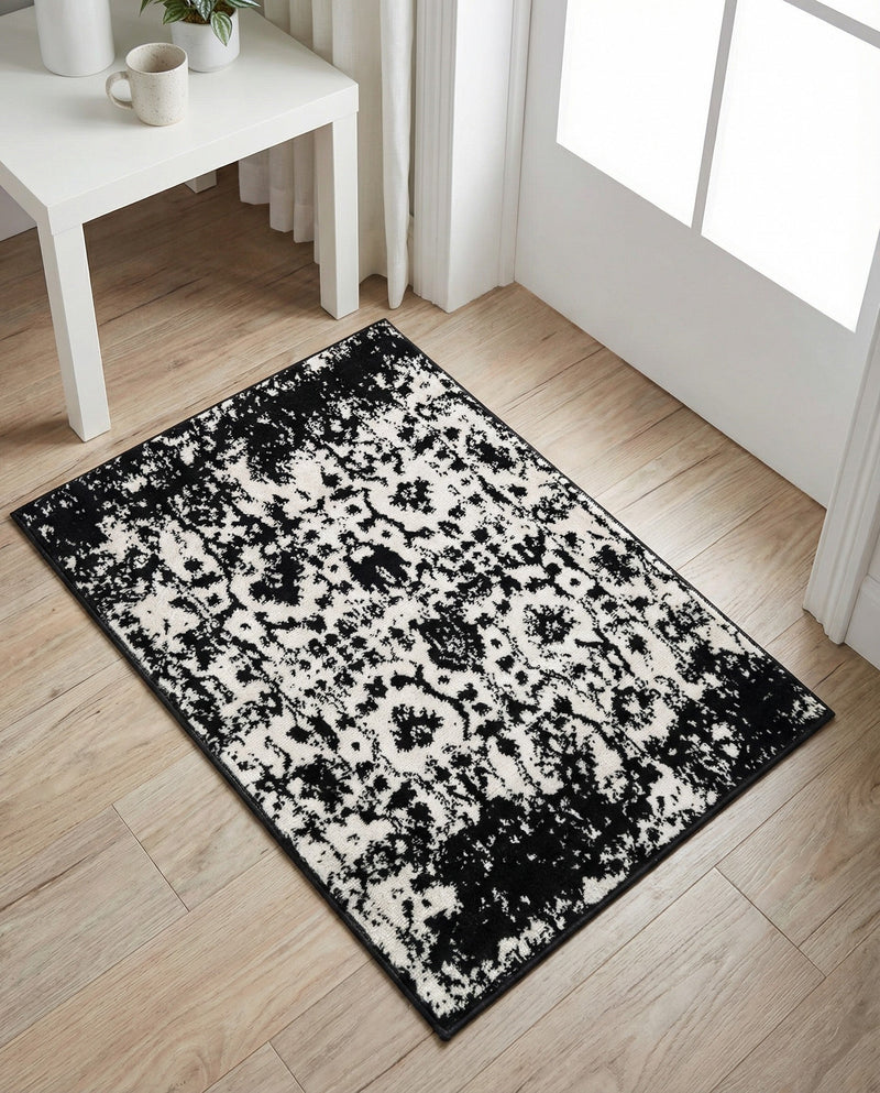 Cascade Range Collection Area Rug -  Shasta (Black and White) Rectangle Black and White  lifestyle 27