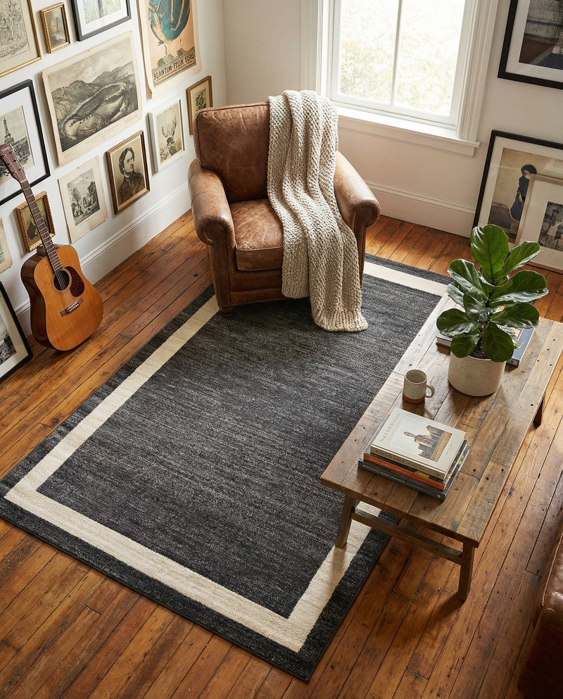 Studio Haven Collection Area Rug -  Alcove (Black) Rectangle Black  lifestyle 19
