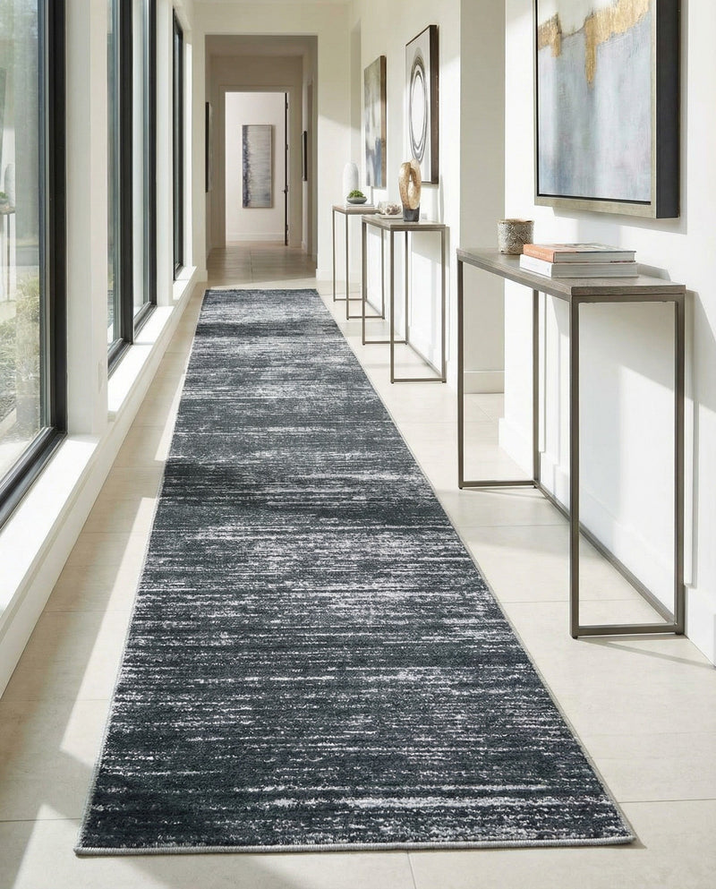 Sahara Essence Collection Area Rug - Oasis (Black) Runner Black  lifestyle 63