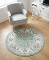 Adriana Terrace Collection Area Rug -  Positano (Aqua) Round Aqua  lifestyle 62