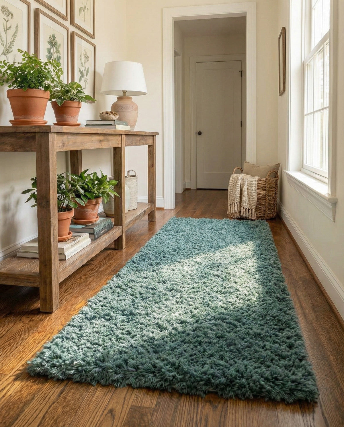 Eternal Plush Oasis Collection Area Rug -  Tranquility (Forest Green) Runner Forest Green  lifestyle 81