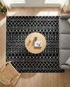 Marrakech Lattice Collection Area Rug - Medina (Black) Square Black  lifestyle 48