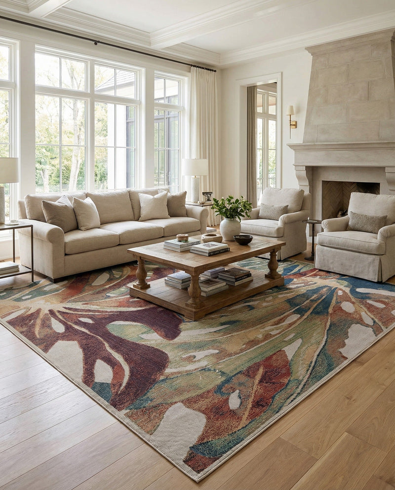 Coastal Terrace Collection Area Rug -  Wavecrest Rectangle Multi  lifestyle 9