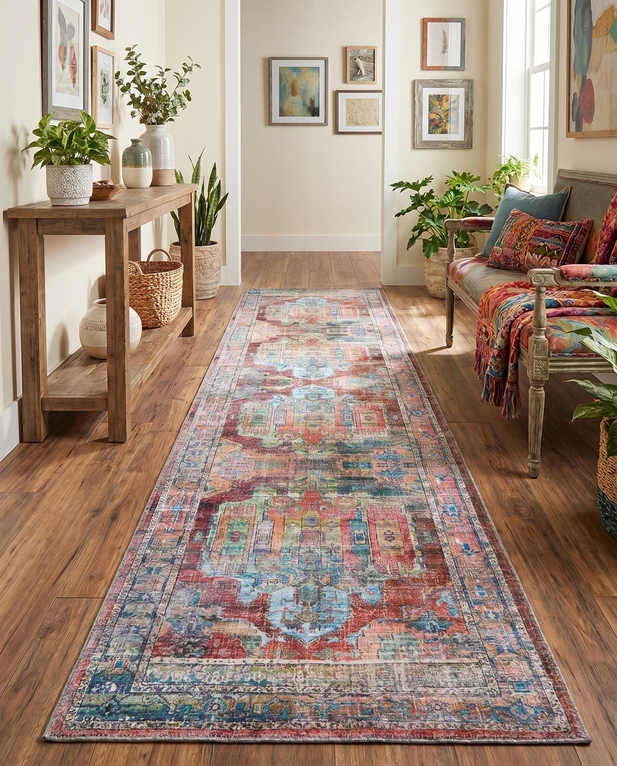 Zahara Oasis Collection Area Rug - Sahara Runner Multi  lifestyle 168