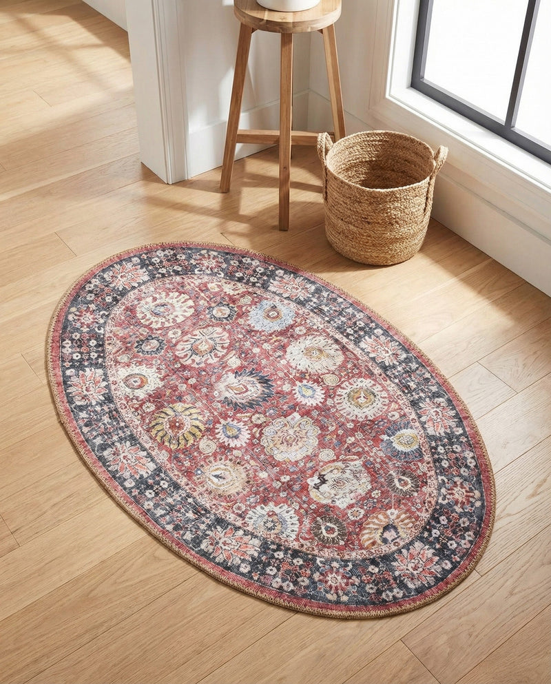 Heritage Elegance Collection Area Rug -  Gatchina Oval Vintage Red  lifestyle 61