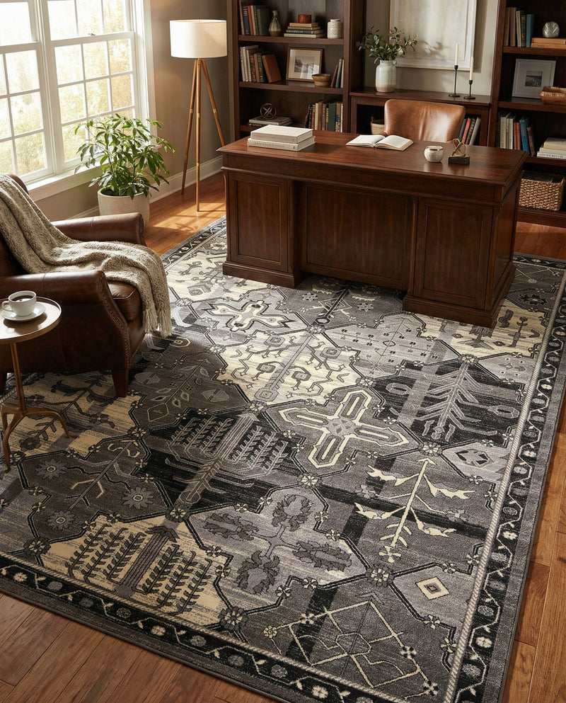 Horizon Collection Area Rug - Dawn Rectangle Gray  lifestyle 29