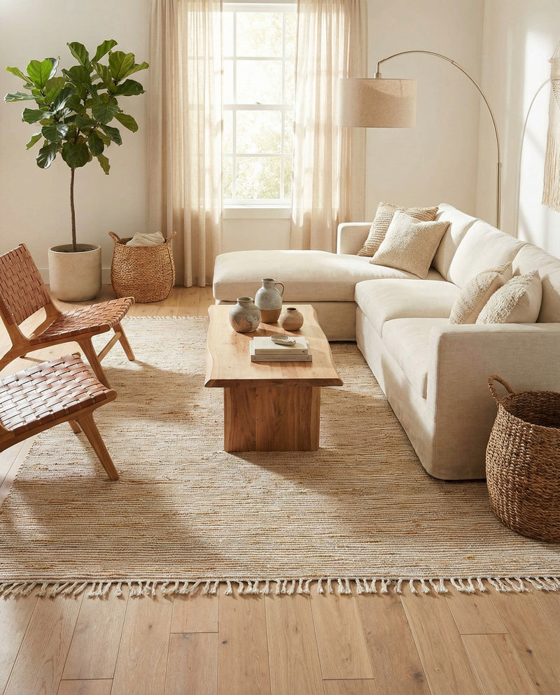 Osian Looms Collection Area Rug - Capri Rectangle Natural  lifestyle 22