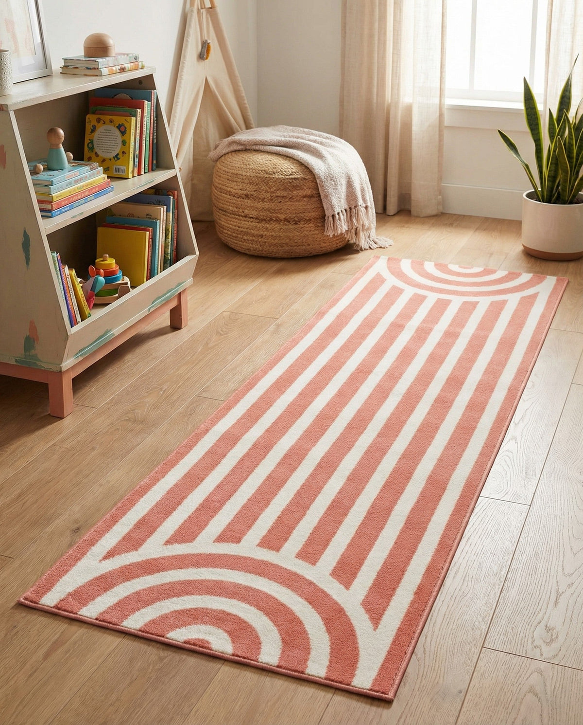 Wonder Tykes Collection Area Rug -  Joydale Runner Soft Coral Pink  lifestyle 144