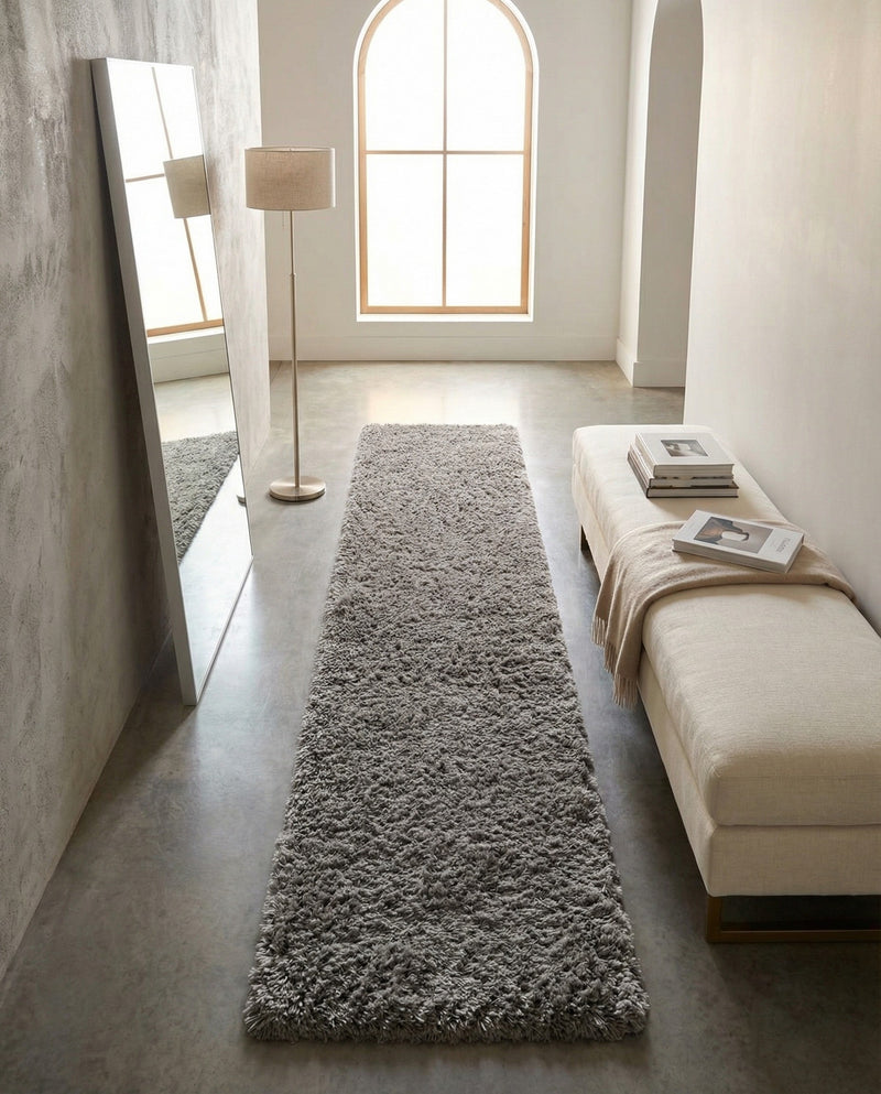 Eternal Plush Oasis Collection Area Rug -  Tranquility (Smoke) Runner Smoke  lifestyle 75
