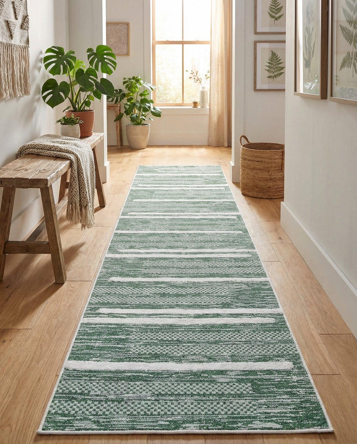 Cathedral Elegance Collection Area Rug - Chapel Runner Green  lifestyle 178