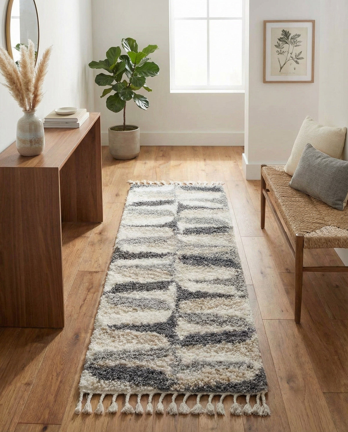 Cozy Cove Shag Collection Area Rug -  Tidewater Runner Gray  lifestyle 82