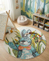 Wonder Tykes Collection Area Rug -  Ombre Round Ivory  lifestyle 9