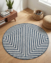 Urban Terrace Collection Area Rug -  Astoria (Blue) Round Blue  lifestyle 42