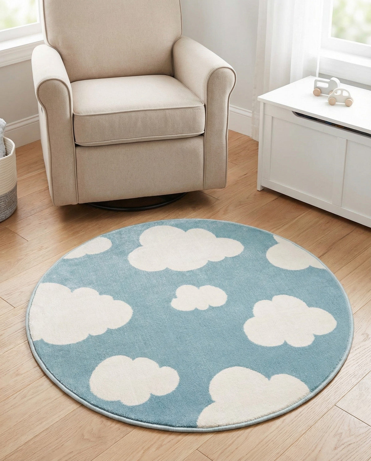 Wonder Tykes Collection Area Rug -  Dreamview Round Sky blue  lifestyle 103