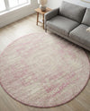 Dover Terrace Collection Area Rug -  Lagoon (Pink) Round Pink  lifestyle 44