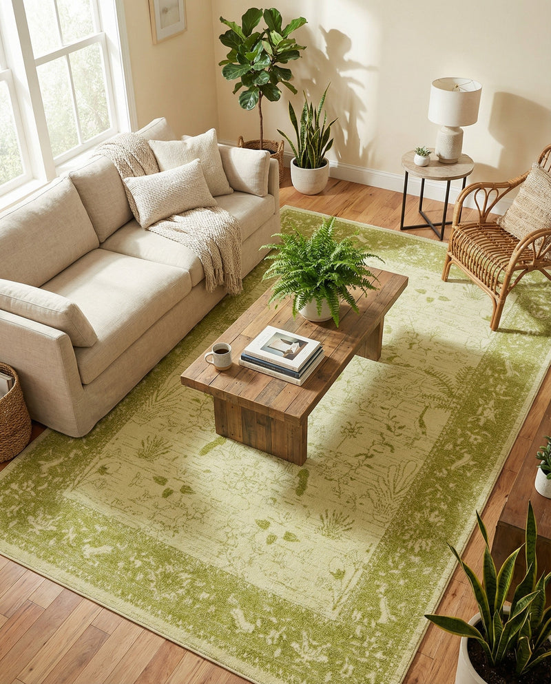 Horizon Collection Area Rug -  Apex (Light Green) Rectangle Light Green  lifestyle 15