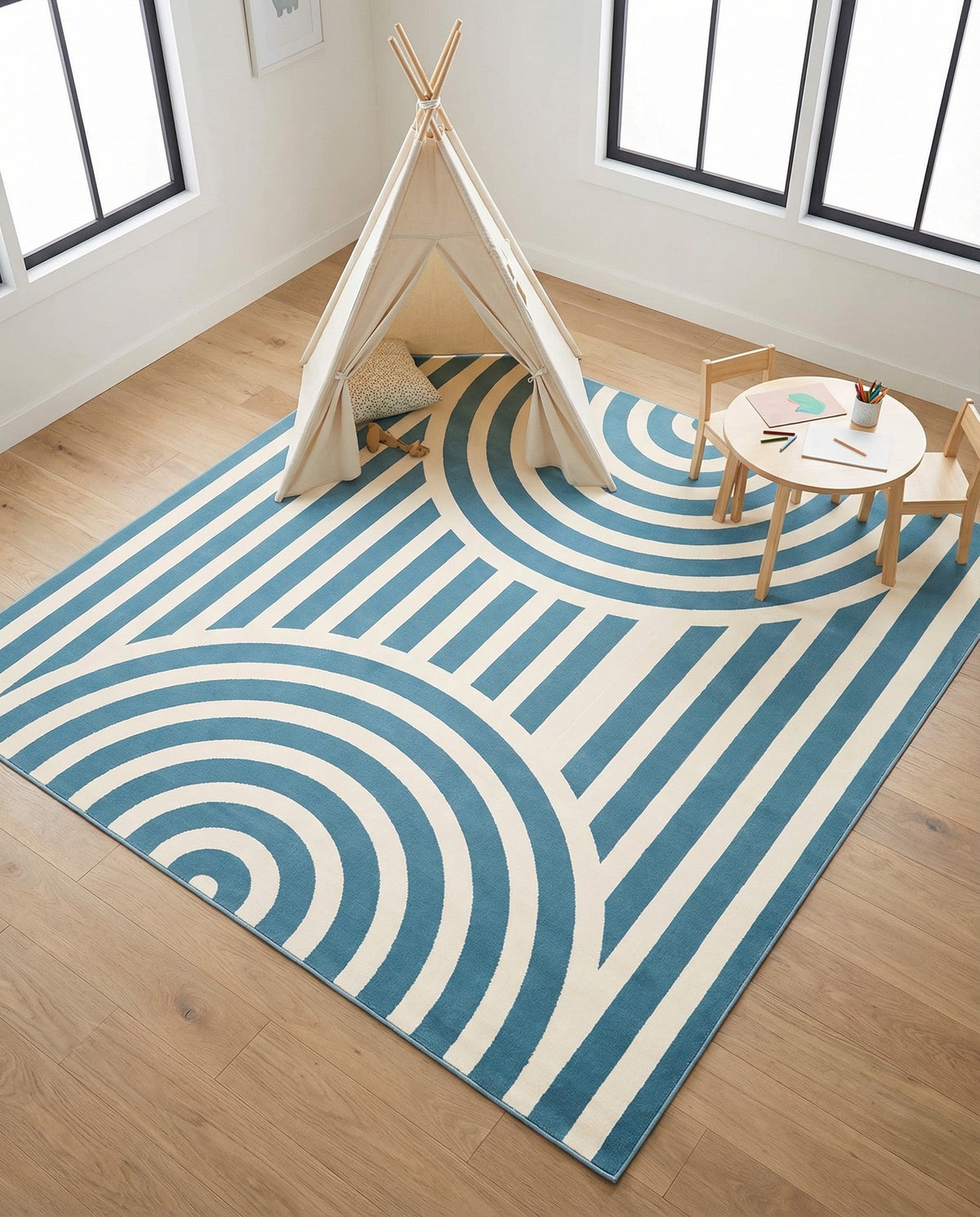 Wonder Tykes Collection Area Rug -  Joydale Square Sky blue  lifestyle 154