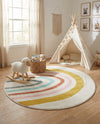 Wonder Tykes Collection Area Rug -  Illusion Round Ivory  lifestyle 50