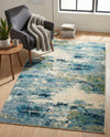 Chromatic Oasis Collection Area Rug -  Serene Rectangle Light Blue  lifestyle 29