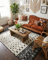 Mediterranean Lattice Collection Area Rug -  Casablanca (Black and White) Rectangle Black and White  lifestyle 15