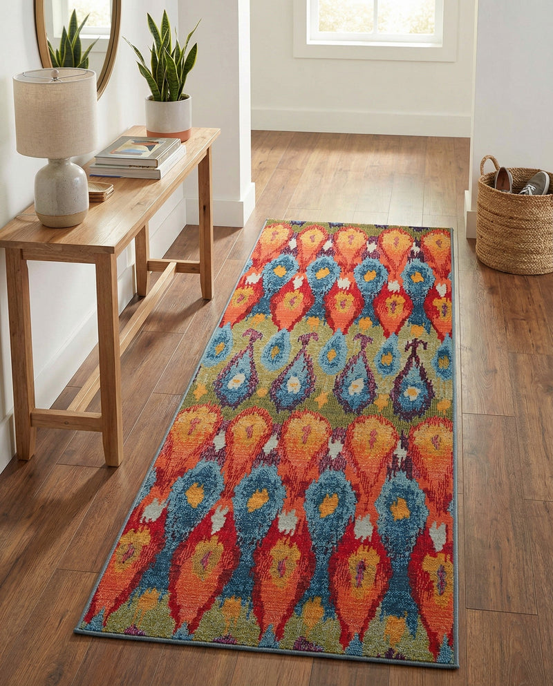 Urban Terrace Collection Area Rug -  Compass Runner Multi  lifestyle 57