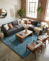 Eternal Plush Oasis Collection Area Rug -  Tranquility (Aegean Blue) Rectangle Aegean Blue  lifestyle 24