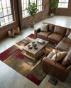 Bistro Lounge Collection Area Rug -  Doppio Rectangle Multi  lifestyle 9