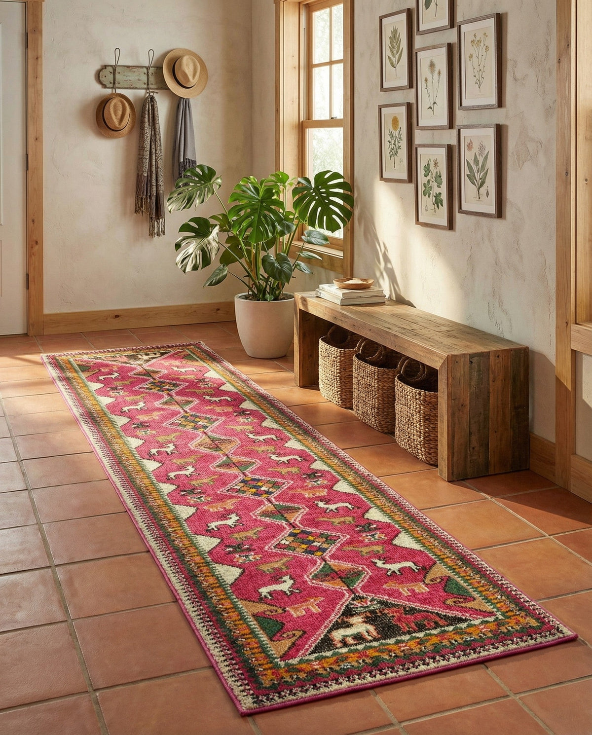 Sedona Vista Collection Area Rug -  Nolina Runner Pink  lifestyle 42