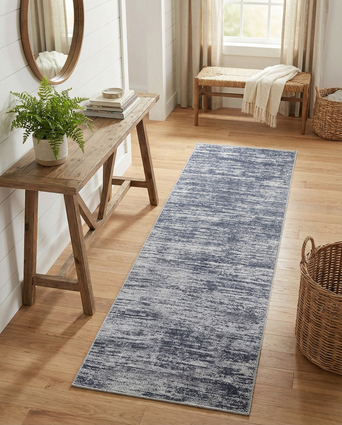 Sahara Essence Collection Area Rug - Oasis (Gray) Runner Gray  lifestyle 80