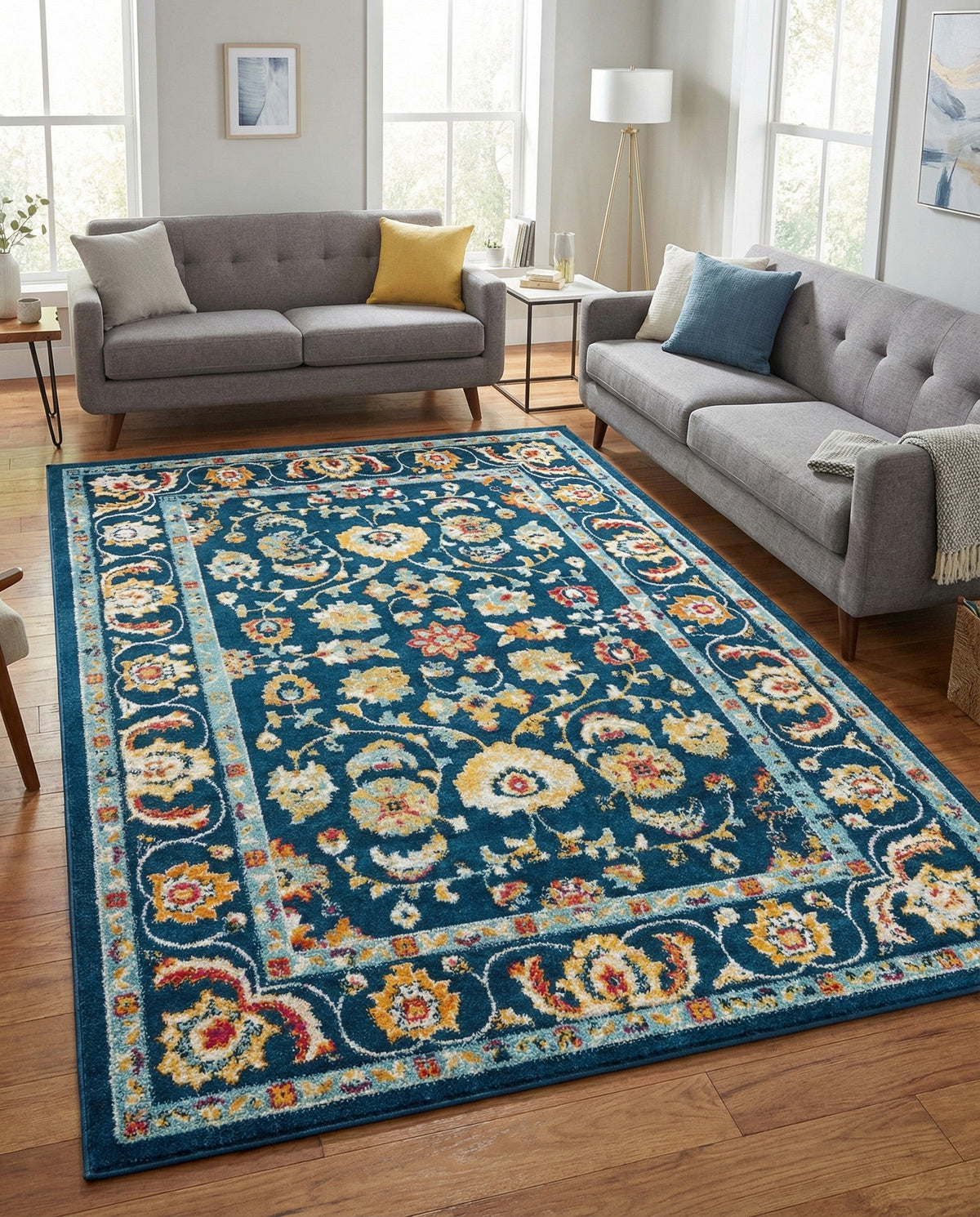 Adriana Terrace Collection Area Rug -  Positano (Navy Blue) Rectangle Navy Blue  lifestyle 14
