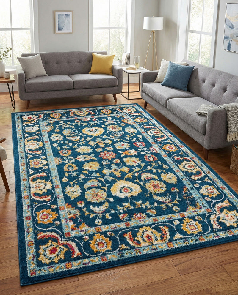 Adriana Terrace Collection Area Rug -  Positano (Navy Blue) Rectangle Navy Blue  lifestyle 14