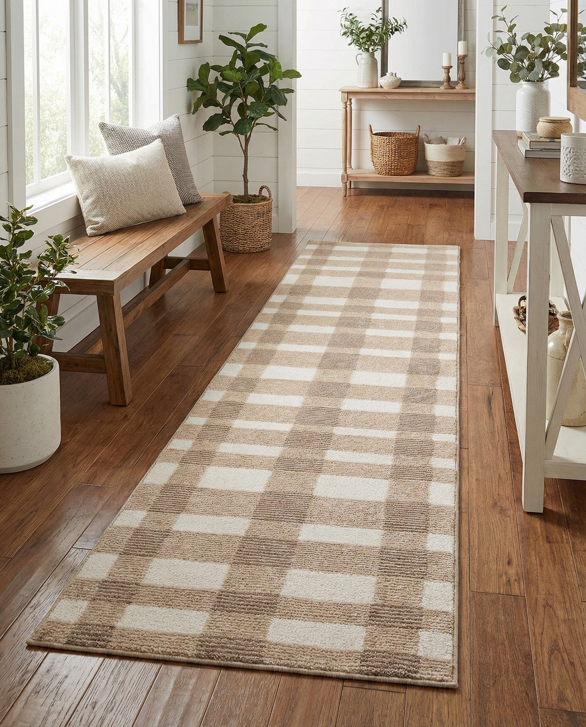 Haven Tapestry Collection Area Rug -  SereneCove Runner Rustic Pebble  lifestyle 60