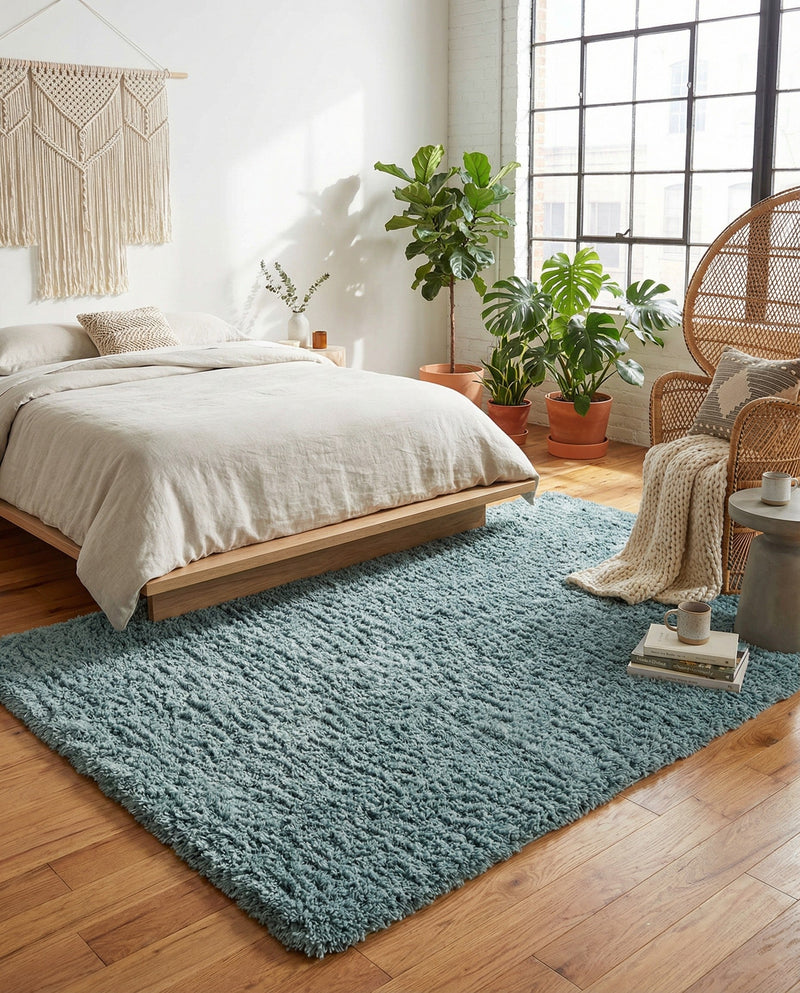 Eternal Plush Oasis Collection Area Rug -  Tranquility (Slate Blue) Rectangle Slate Blue  lifestyle 25