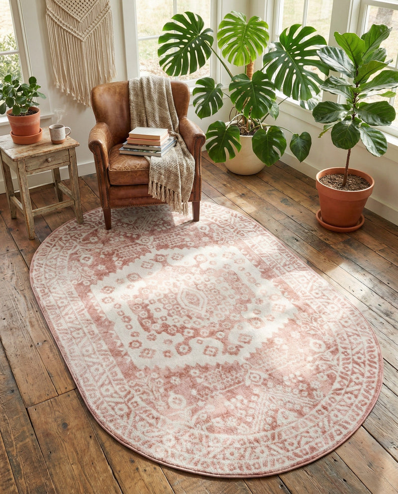Cambridge Classics Collection Area Rug -  Pembroke (Pink) Oval Pink  lifestyle 59