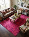 Chateau Elegance Collection Area Rug -  Louvre Rectangle Magenta  lifestyle 66