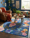 Meadow Breeze Collection Area Rug -  Petal Rectangle Blue  lifestyle 20