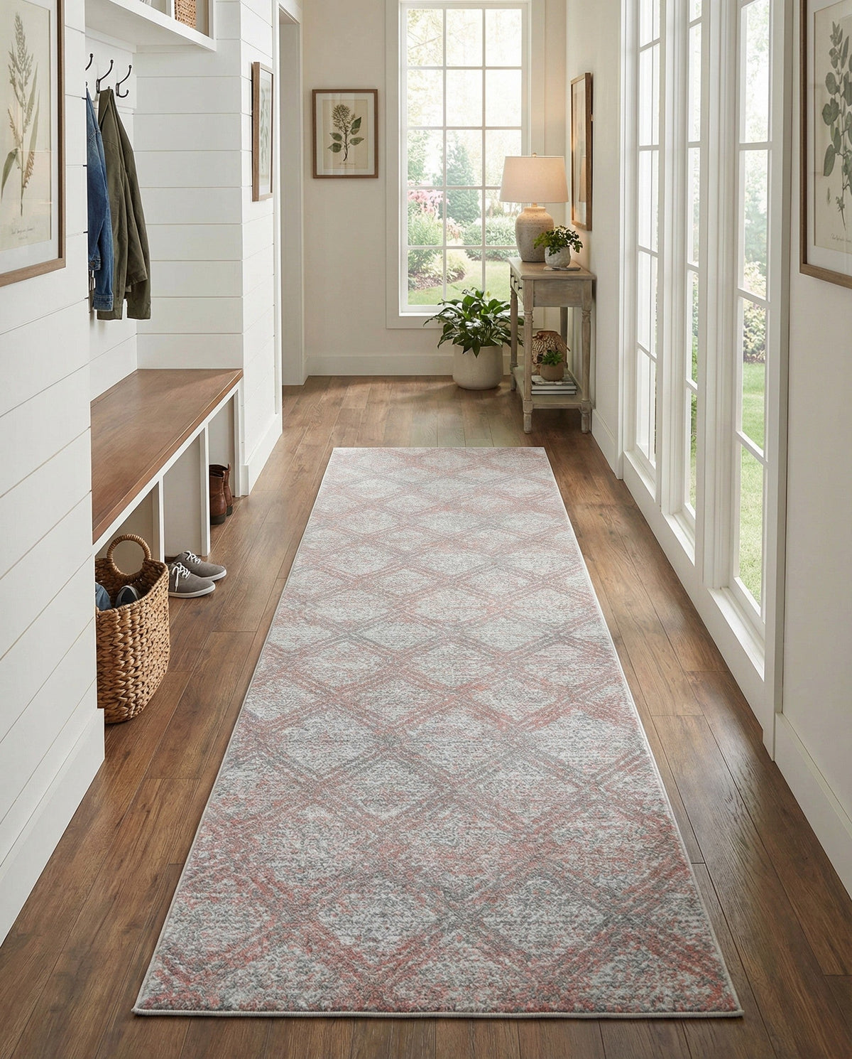 Aegean Elegance Washables Collection Area Rug -  Tinos Runner Rose Pink  lifestyle 132